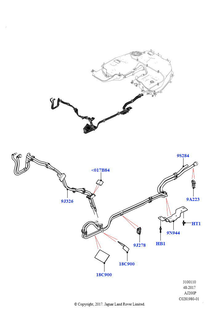 Топливные магистрали (Передний, 2.0L AJ200P Hi PHEV, 2,0 л I4 High DOHC AJ200, бензин)