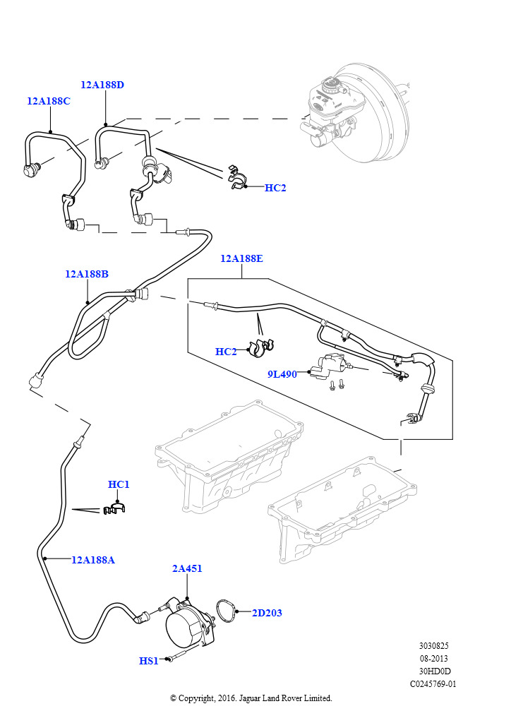 Вакуумное управл. и впуск воздуха (3.0L DOHC GDI SC V6 БЕНЗИНОВЫЙ, RHD)