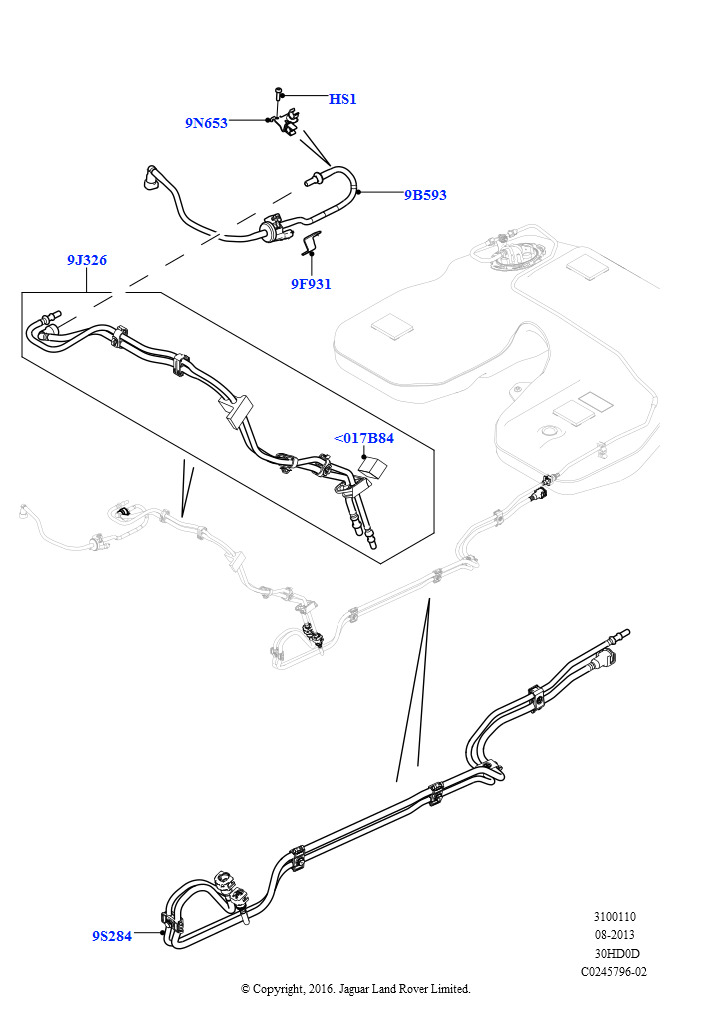 Топливные магистрали (Передний, 3.0L DOHC GDI SC V6 БЕНЗИНОВЫЙ, (-)"CDN/USA", Кроме FFV-(этанолового) топлива, 3.0L DOHC GDI SC V6 БЕНЗИНОВЫЙ, (-)"KOR", Кроме FFV-(этанолового) топ
