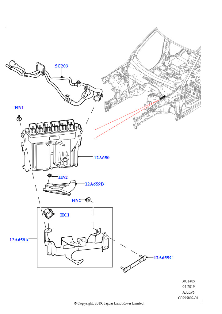 Модули и датчики двигателя (3.0L AJ20P6 Petrol High)
