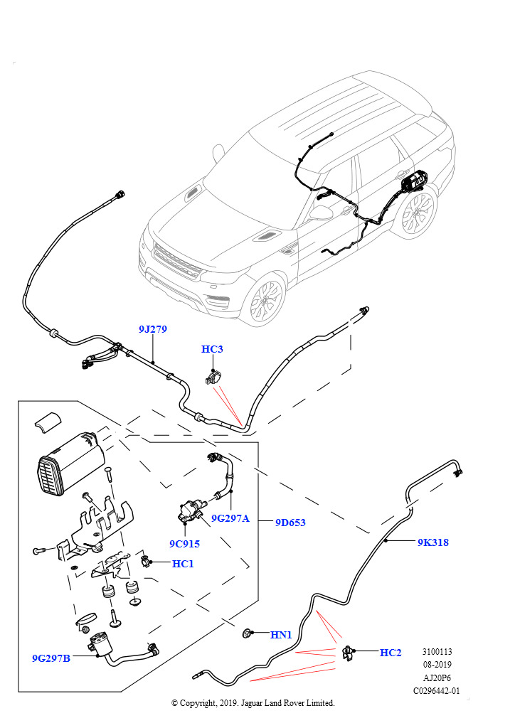 Угольный фильтр (3.0L AJ20P6 Petrol High, Бенз.бак с контр.утечек,БольшФлтр)