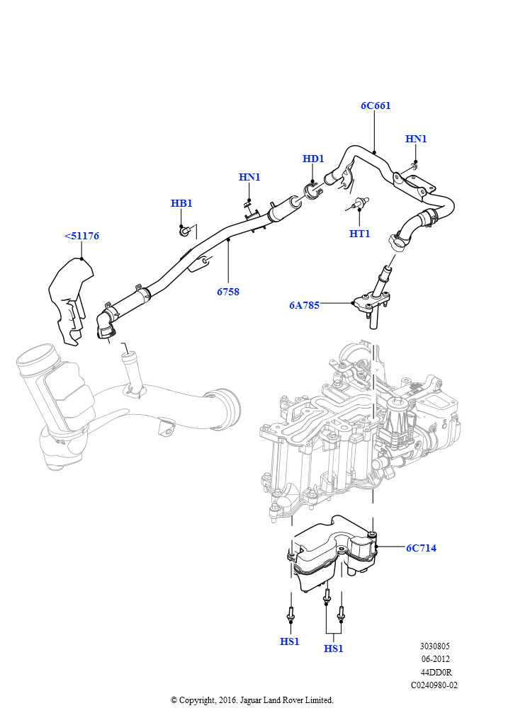 Схема: Сист.пониж.токс.выхл.-картер (4.4L DOHC DITC V8 Diesel)
