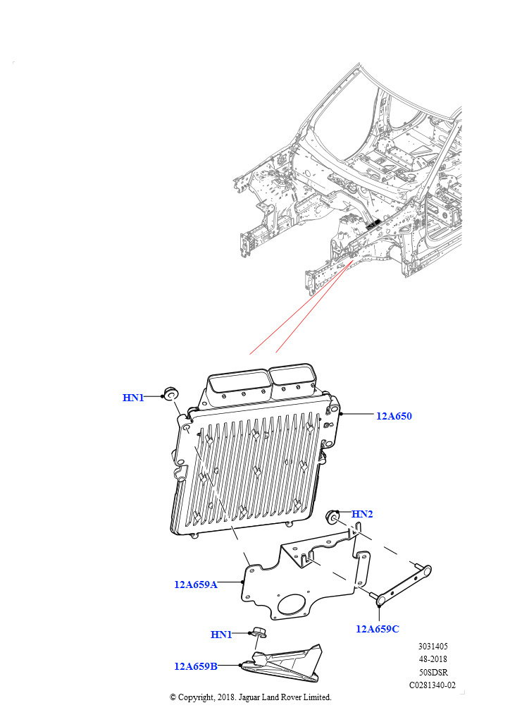 Схема: Блок управления двигателем (5.0L P AJ133 DOHC CDA S/C, 5.0 бензиновый)
