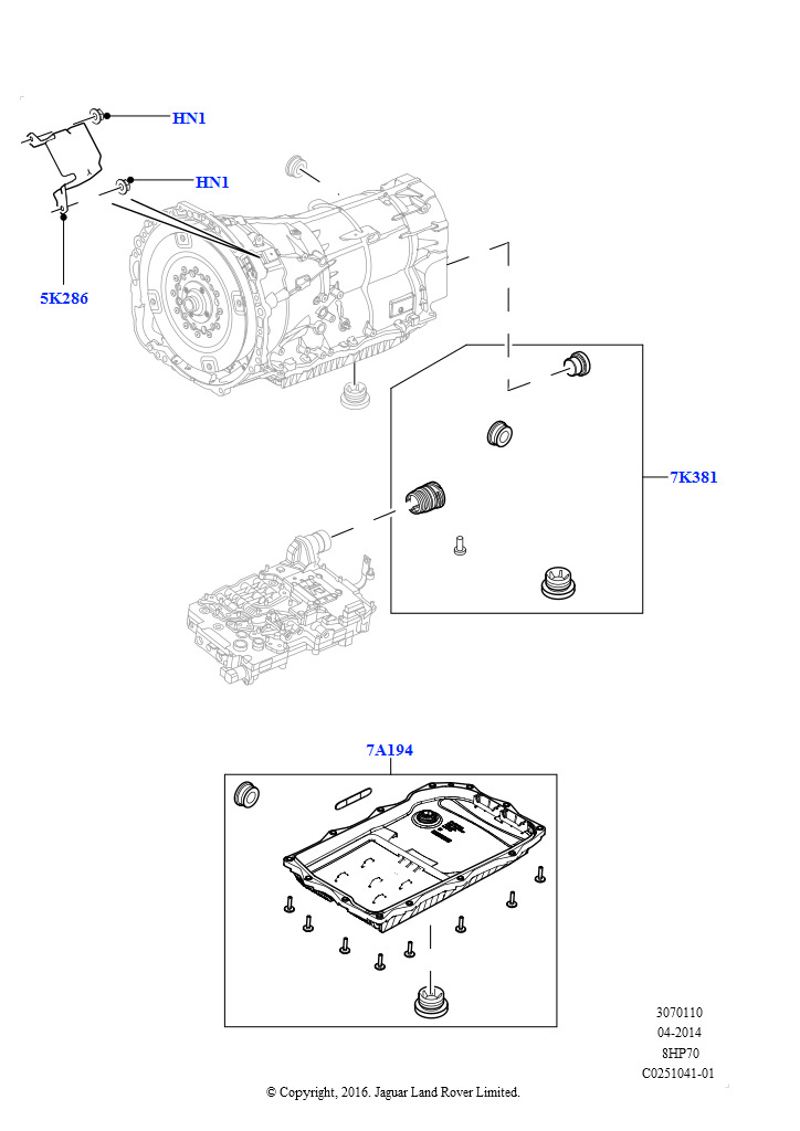 Схема: Элементы АКПП  ZF 8HP70