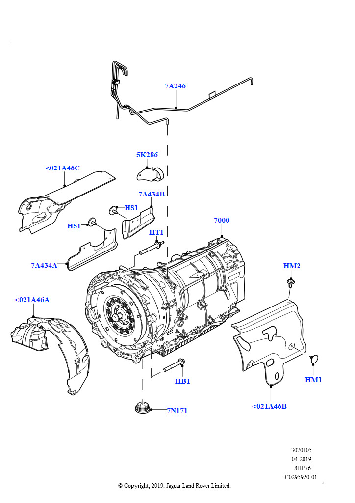 АКПП в сборе и привод спидометра (3.0L AJ20P6 Petrol High, 8 Speed Auto Trans ZF 8HP76)
