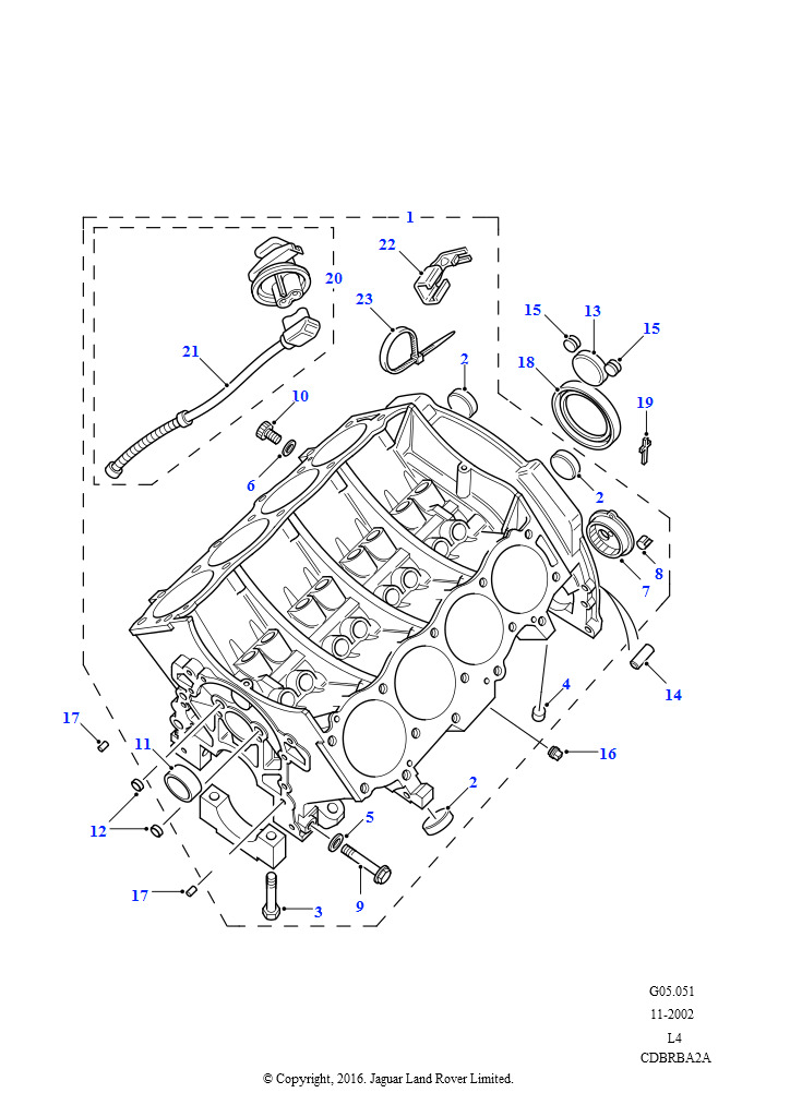 Схема: Блок Цилиндров (3,9/4,0 л V8 бензин Efi, (+)"CDN/MEX/USA", 3,9/4,0 л V8 бензин Efi, (+)"CDN/MEX/USA")