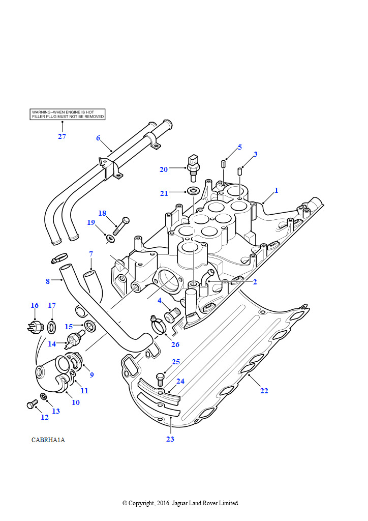 Схема: Впускной коллектор (Бензин V8 L/R EFI)