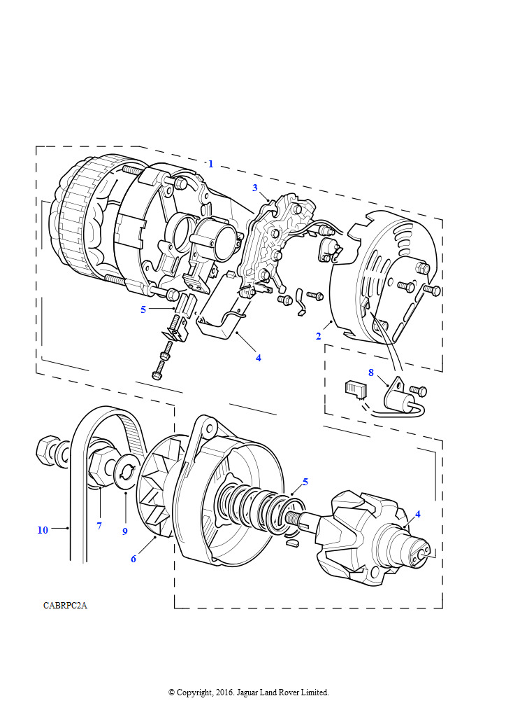 Схема: Генератор переменного тока Lucas A133 (V8, EFI, бензин)