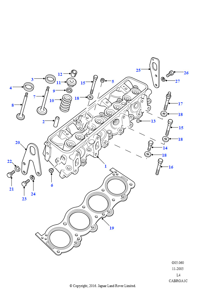 Схема: Головка блока цилиндров 3.9 (3,9 л V8 EFI бензин)