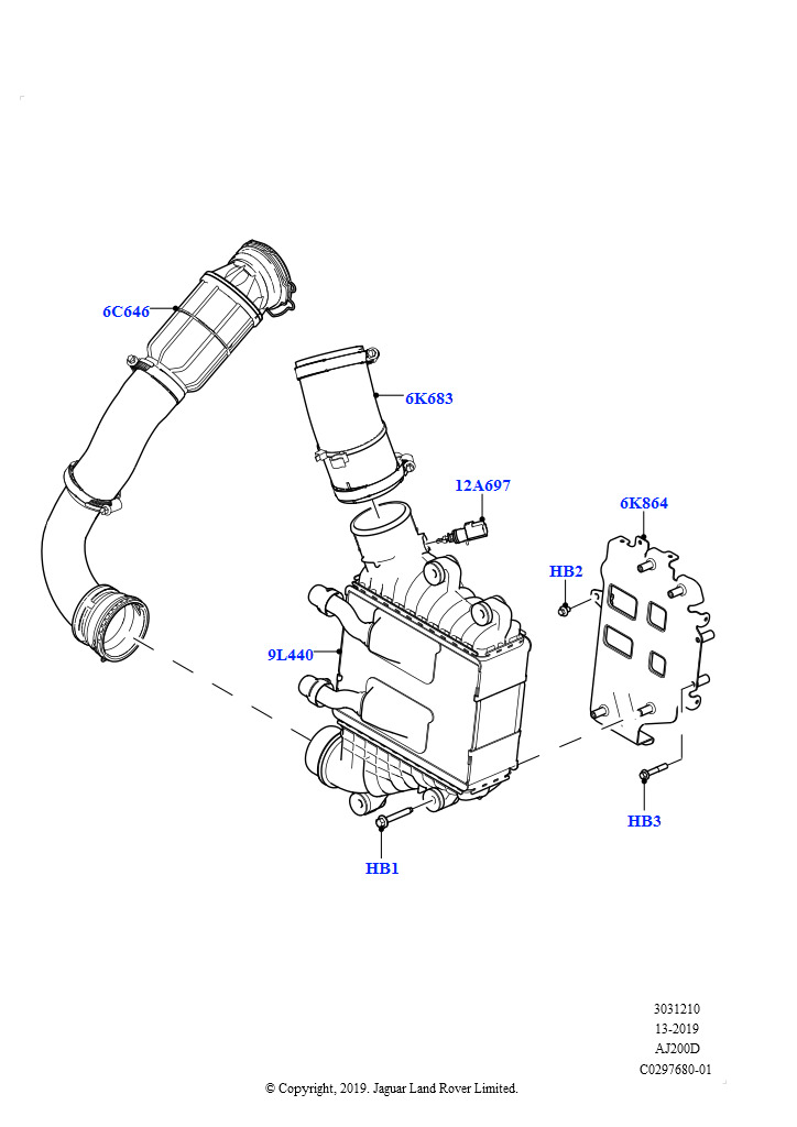 Пром.теплообм/воздуховоды и шланги (2.0L I4 DSL HIGH DOHC AJ200, Страна изготовления — Бразилия)