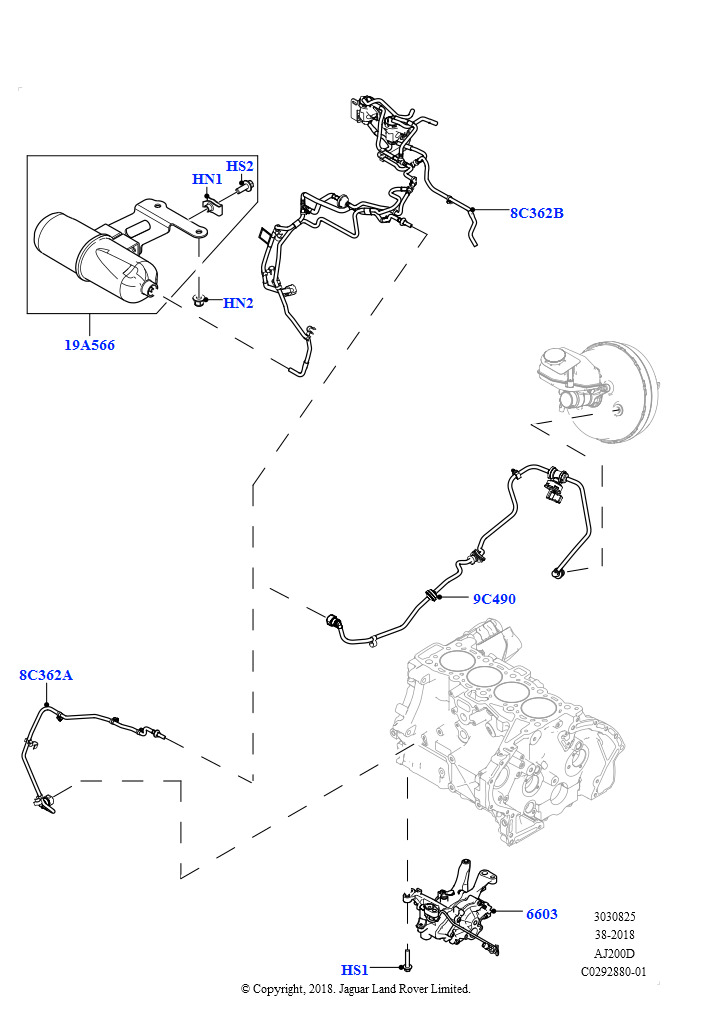 Вакуумное управл. и впуск воздуха (2.0L I4 DSL HIGH DOHC AJ200, Страна изготовления — Бразилия, Стартер - Система запуска/останова, 2,0 л I4 DSL MID DOHC AJ200, Страна изготовления