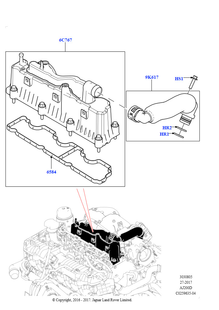 Сист.пониж.токс.выхл.-картер (2,0 л I4 DSL MID DOHC AJ200, Сборочный завод Хэйлвуд, 2.0L I4 DSL HIGH DOHC AJ200, Сборочный завод Хэйлвуд)
