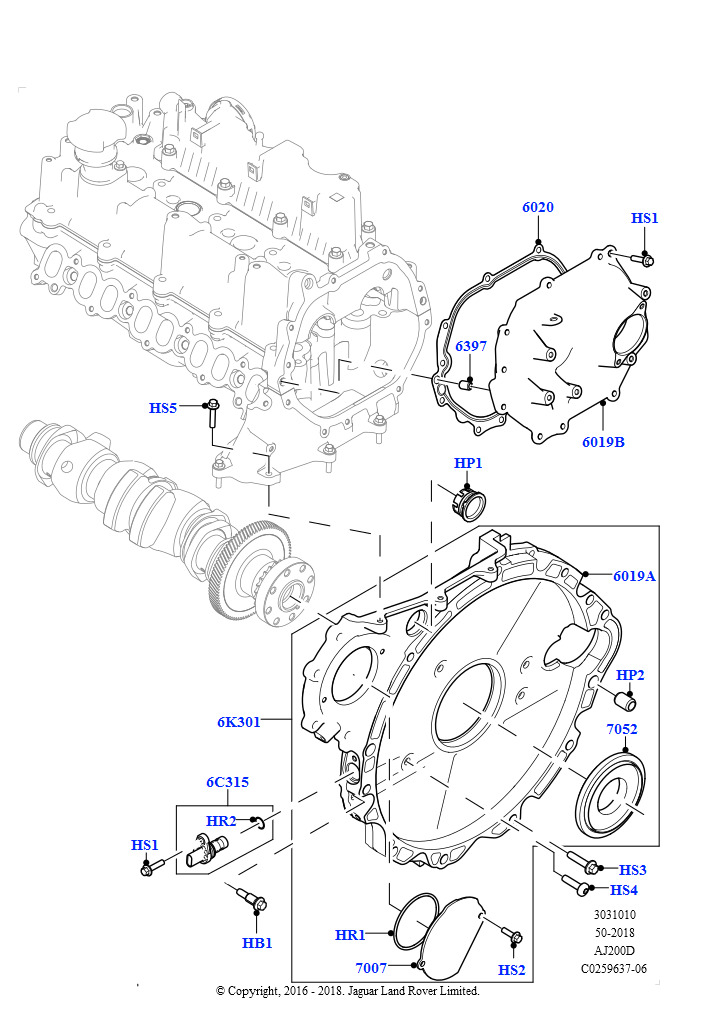 Крышки газораспредели. механизма (2,0 л I4 DSL MID DOHC AJ200, Сборочный завод Хэйлвуд, 2.0L I4 DSL HIGH DOHC AJ200, Сборочный завод Хэйлвуд)
