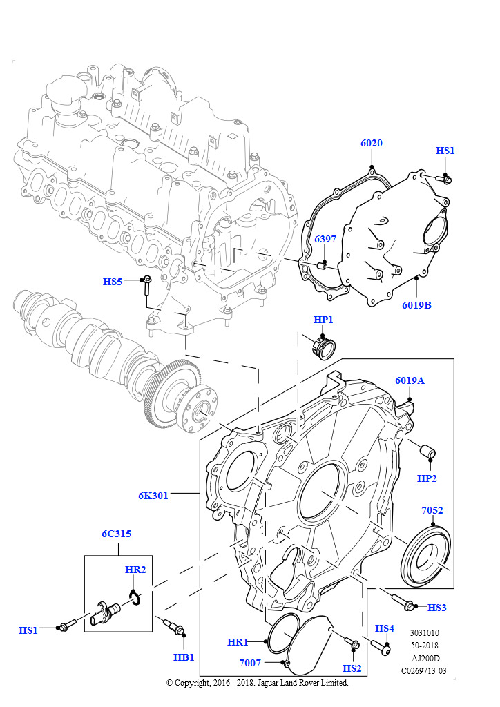 Крышки газораспредели. механизма (2,0 л I4 DSL MID DOHC AJ200, Страна изготовления — Бразилия, 2.0L I4 DSL HIGH DOHC AJ200, Страна изготовления — Бразилия)