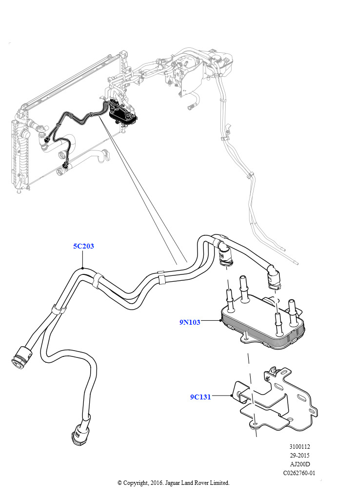 Охладитель топлива в сборе (2,0 л I4 DSL MID DOHC AJ200, Сборочный завод Хэйлвуд, 2.0L I4 DSL HIGH DOHC AJ200, Сборочный завод Хэйлвуд)