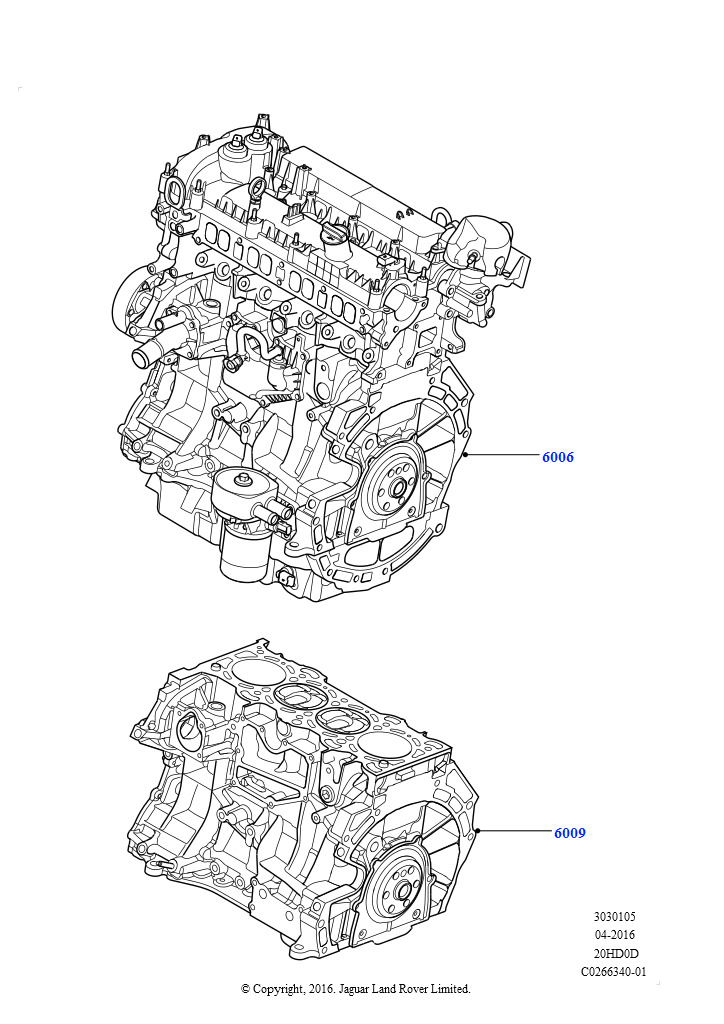 Сервисн.двиг.и неукомпл.блок цил. (2.0L 16V TIVCT T/C 240PS бензиновый, Страна изготовления — Бразилия)