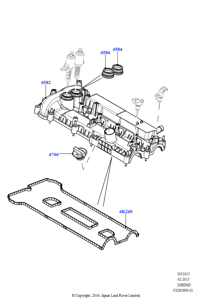 Крышка головки цилиндров (2.0L 16V TIVCT T/C 240PS бензиновый, Изготовитель - Changsu (Китай))