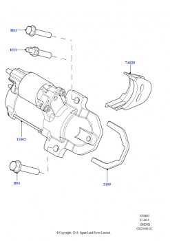 Стартер (2.0L 16V TIVCT T/C Gen2, бензин, Сборочный завод Хэйлвуд, 2.0L 16V TIVCT T/C 240PS бензиновый, Сборочный завод Хэйлвуд)