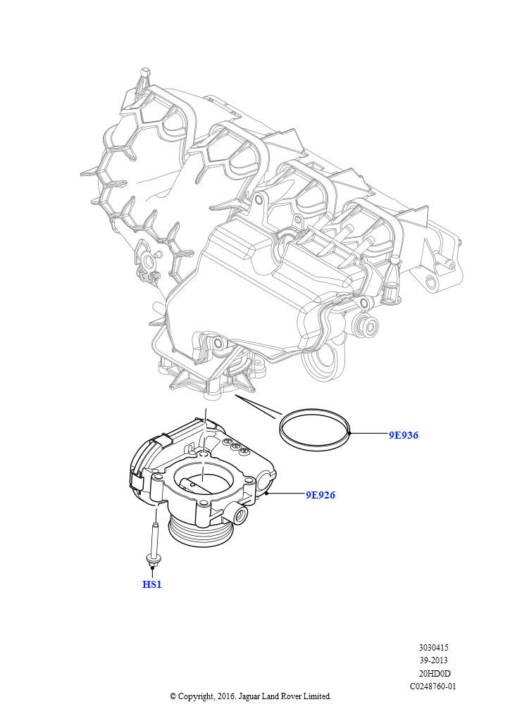 Корпус дроссельной заслонки (2.0L 16V TIVCT T/C Gen2, бензин, Сборочный завод Хэйлвуд)