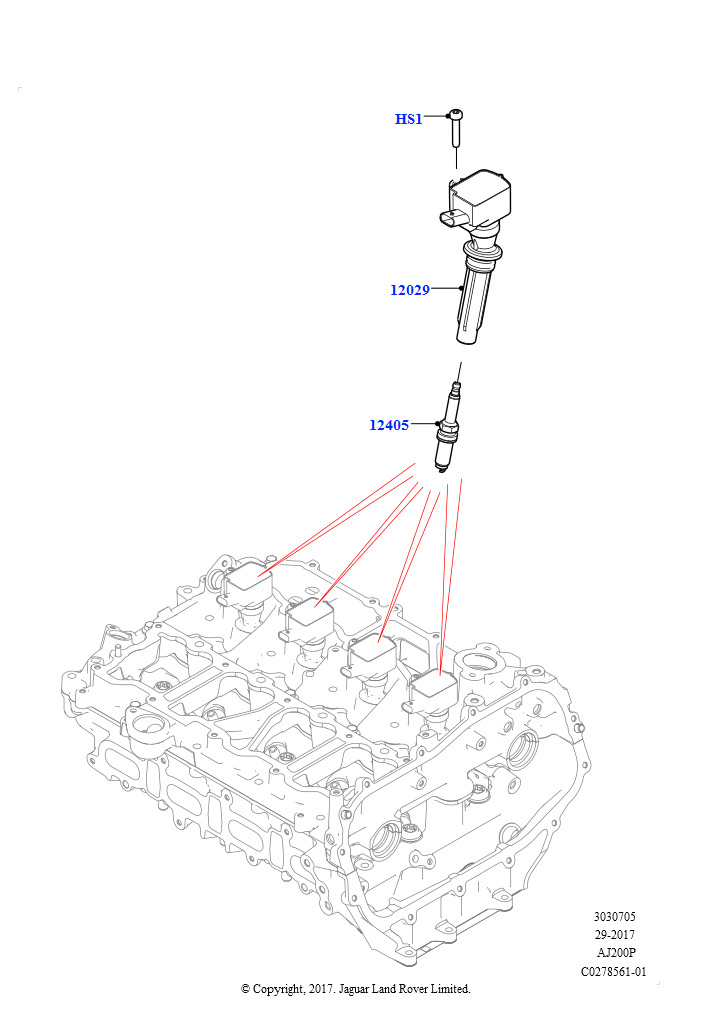 Катушка заж.и провода/свечи заж. (2,0 л I4 High DOHC AJ200, бензин, 2,0 л I4 Mid DOHC AJ200, бензин)