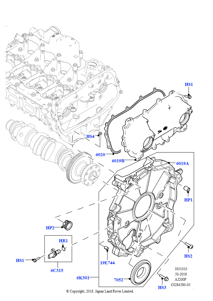 Крышки газораспредели. механизма (2,0 л I4 High DOHC AJ200, бензин, Изготовитель - Changsu (Китай), 2,0 л I4 Mid DOHC AJ200, бензин, Изготовитель - Changsu (Китай))