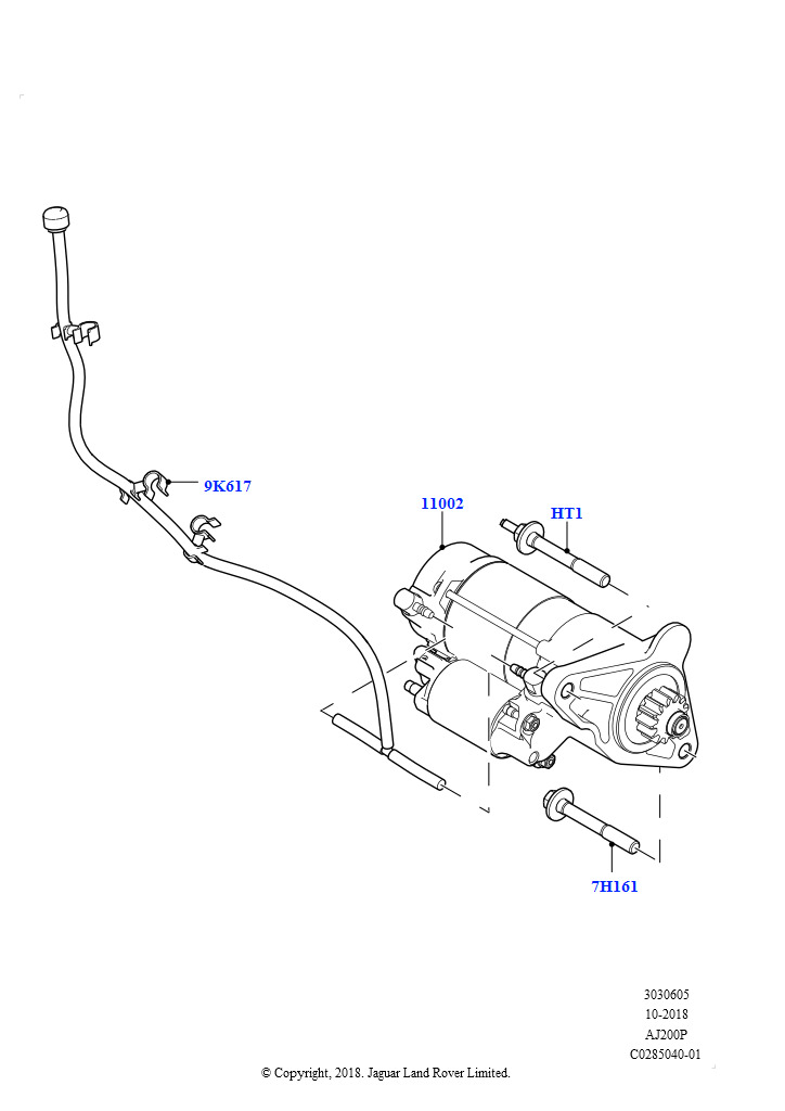 Стартер (2.0L I4 Mid AJ200 Petrol E100, Страна изготовления — Бразилия, 2,0 л I4 Mid DOHC AJ200, бензин, Страна изготовления — Бразилия)
