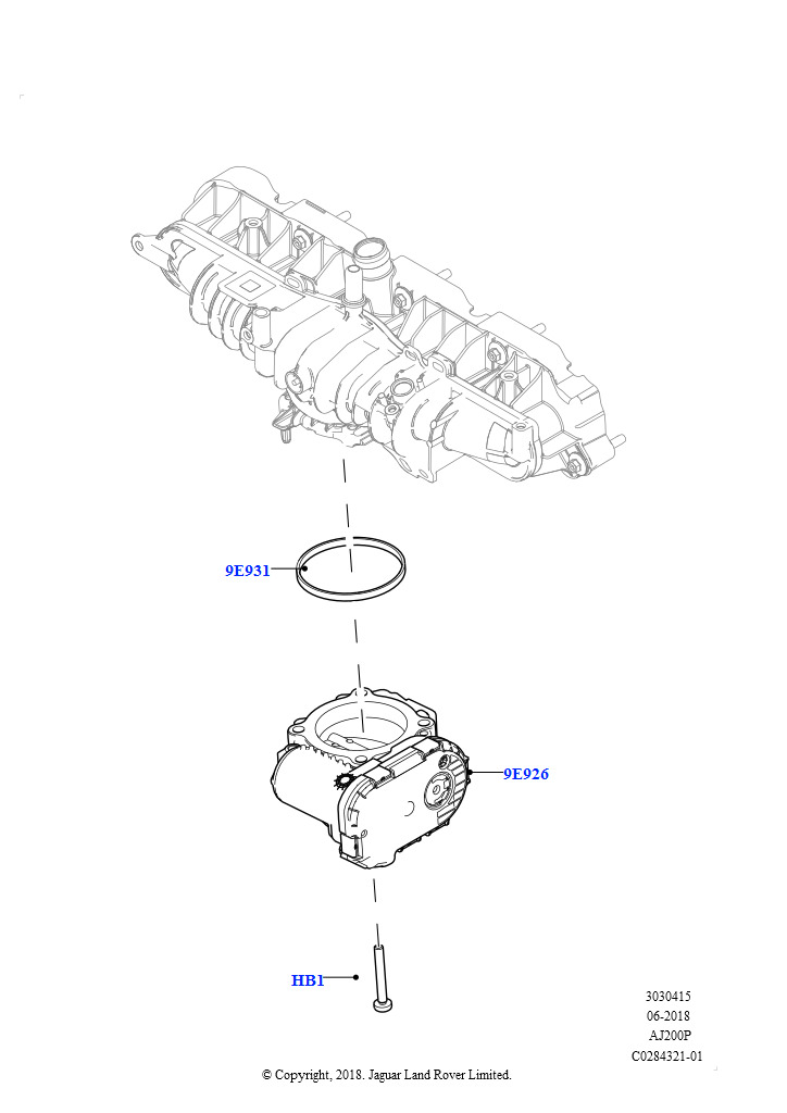 Корпус дроссельной заслонки (2,0 л I4 High DOHC AJ200, бензин, Изготовитель - Changsu (Китай), 2,0 л I4 Mid DOHC AJ200, бензин, Изготовитель - Changsu (Китай))