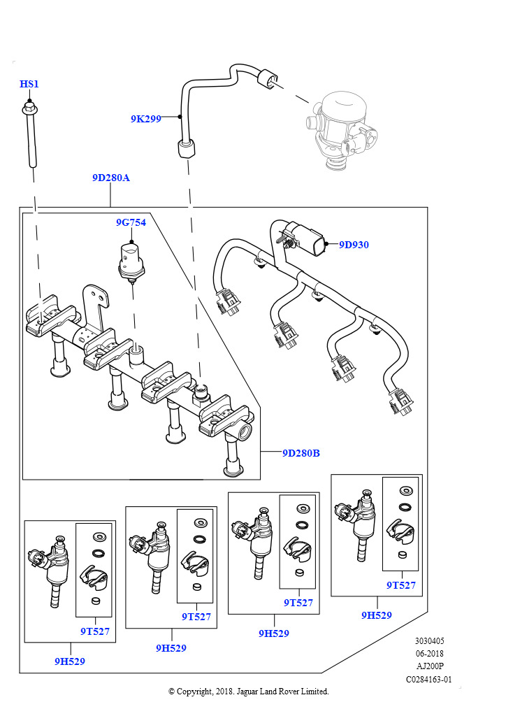 Топливные форсунки и трубопроводы (2,0 л I4 High DOHC AJ200, бензин, Изготовитель - Changsu (Китай), 2,0 л I4 Mid DOHC AJ200, бензин, Изготовитель - Changsu (Китай))