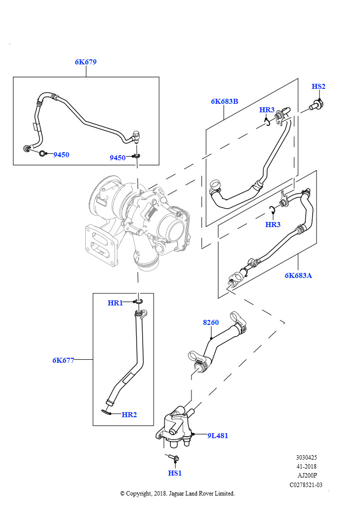 Турбокомпрессор (Смазка и охлаждение, 2,0 л I4 High DOHC AJ200, бензин, 2,0 л I4 Mid DOHC AJ200, бензин)