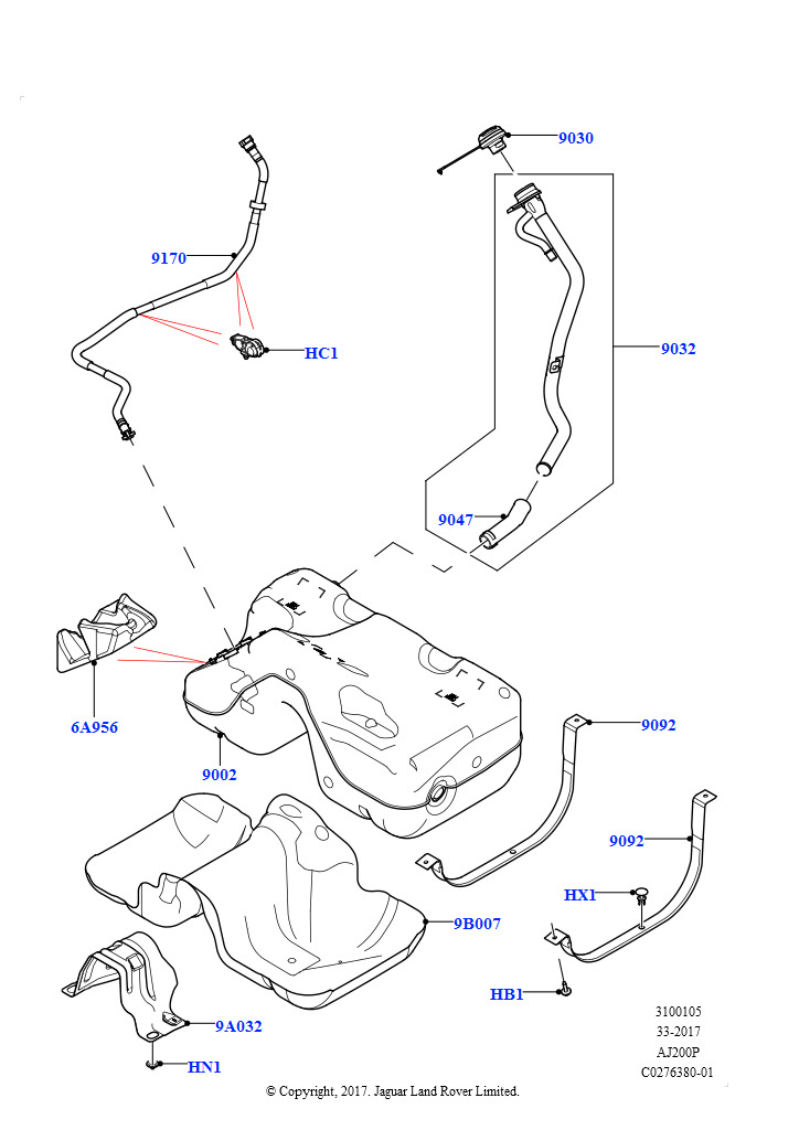 Топл. бак и сопутствующие эле. (2,0 л I4 High DOHC AJ200, бензин, 2,0 л I4 Mid DOHC AJ200, бензин)