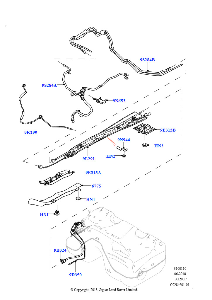 Топливные магистрали (2,0 л I4 High DOHC AJ200, бензин, Изготовитель - Changsu (Китай), 2,0 л I4 Mid DOHC AJ200, бензин, Изготовитель - Changsu (Китай))