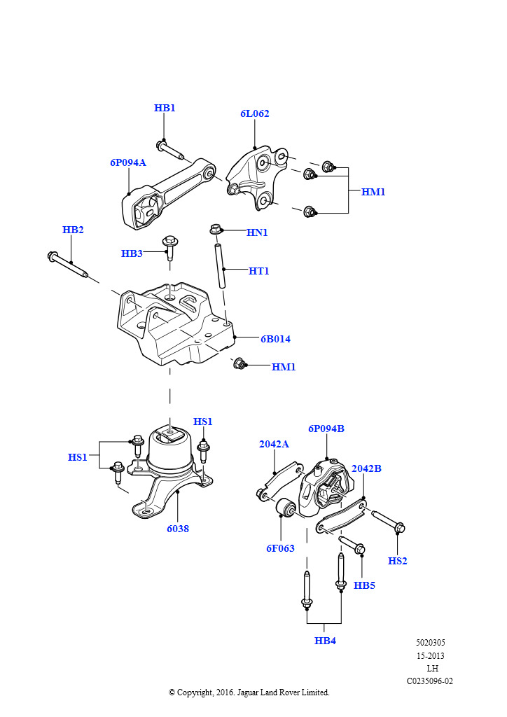 Опора двигателя (2.0L 16V TIVCT T/C Gen2, бензин, Сборочный завод Хэйлвуд, 2.0L 16V TIVCT T/C 240PS бензиновый, Сборочный завод Хэйлвуд)