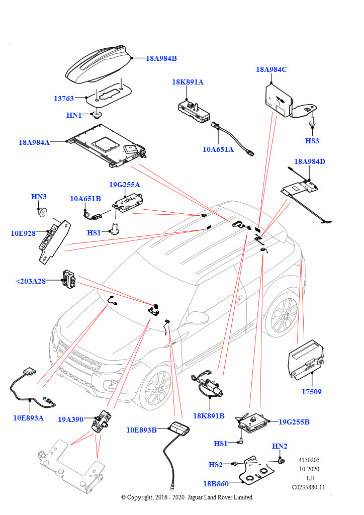 Схема: Антенна (3 Door, Сборочный завод Хэйлвуд, 5-дверный, Сборочный завод Хэйлвуд)
