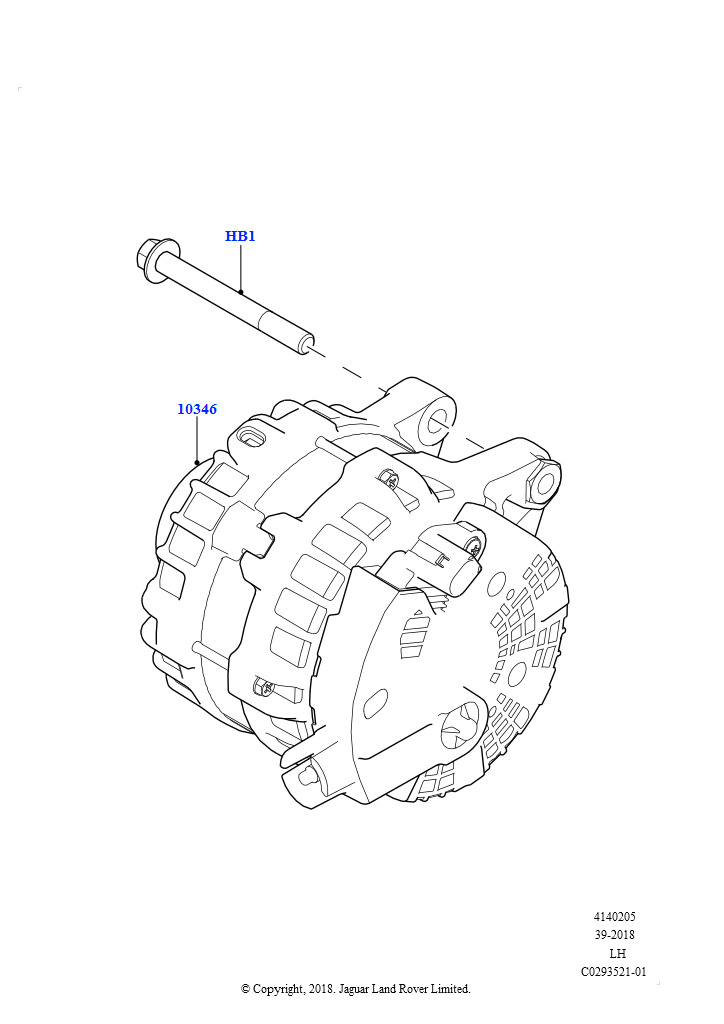 Схема: Генератор и опоры (2,0 л I4 DSL MID DOHC AJ200, Страна изготовления — Бразилия, 2.0L I4 DSL HIGH DOHC AJ200, Страна изготовления — Бразилия, 2,0 л I4 Mid DOHC AJ200, бензин, Страна
