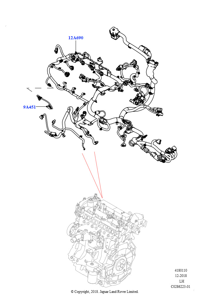 Схема: Электропр.на двигат.и перегородке (Двигатель, 2.0L I4 DSL HIGH DOHC AJ200, Страна изготовления — Бразилия, 2,0 л I4 DSL MID DOHC AJ200, Страна изготовления — Бразилия)