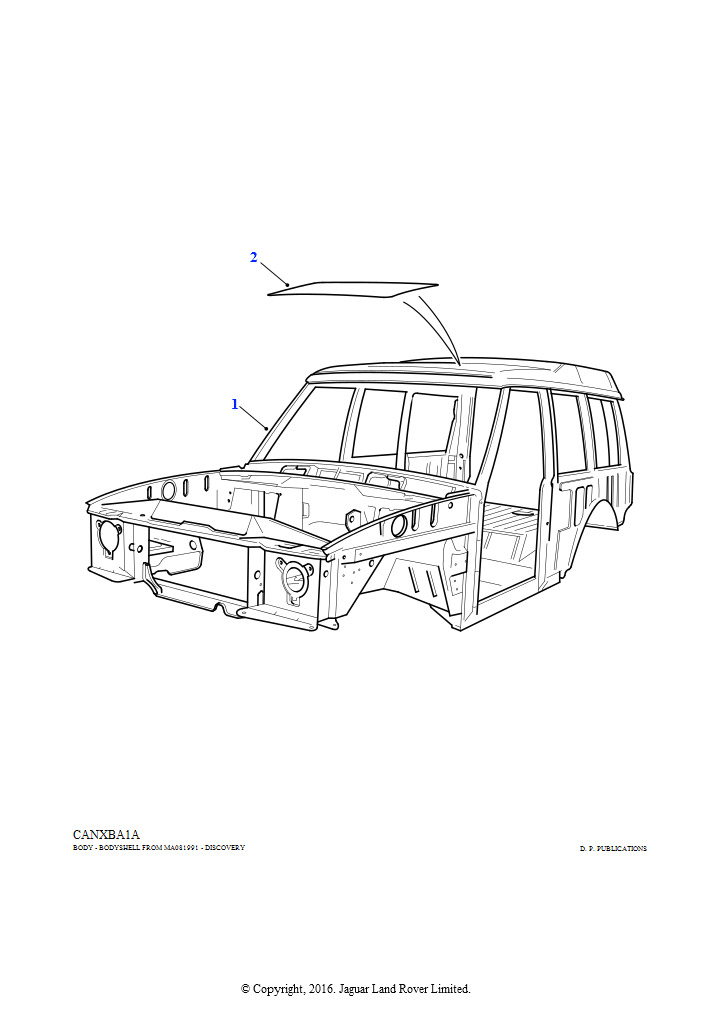 Схема: Каркас кузова (3-дверный Station Wagon)