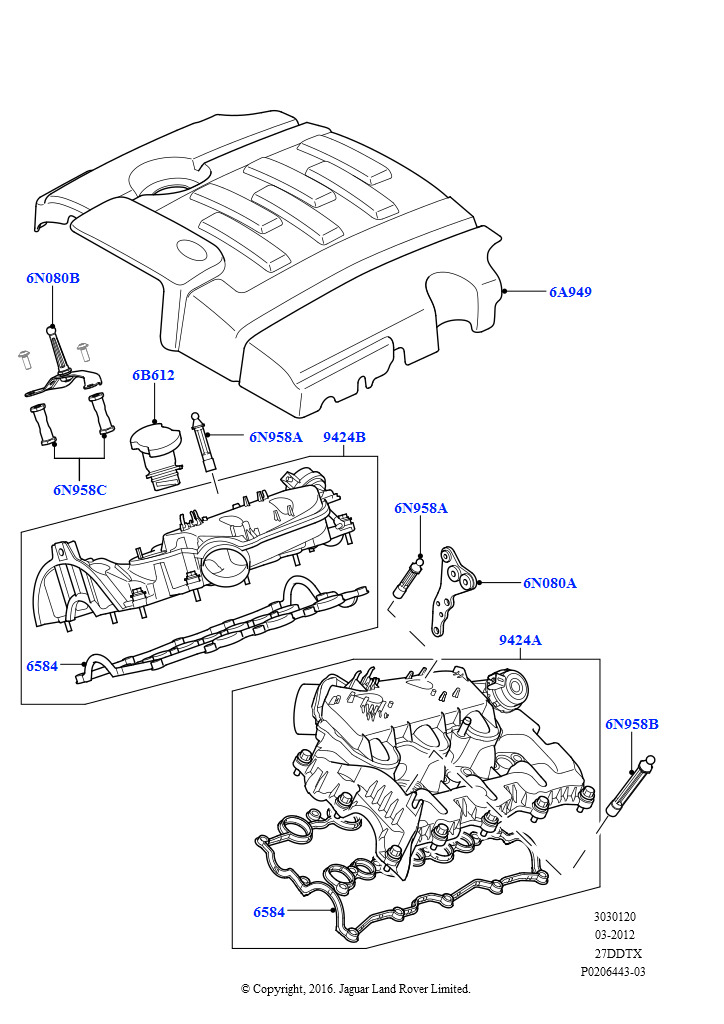 Схема: Впускной коллектор (Lion дизель 2.7 V6 (140 кВт))