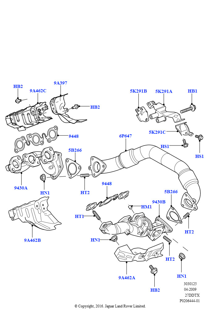 Схема: Выпускной коллектор (Lion дизель 2.7 V6 (140 кВт))