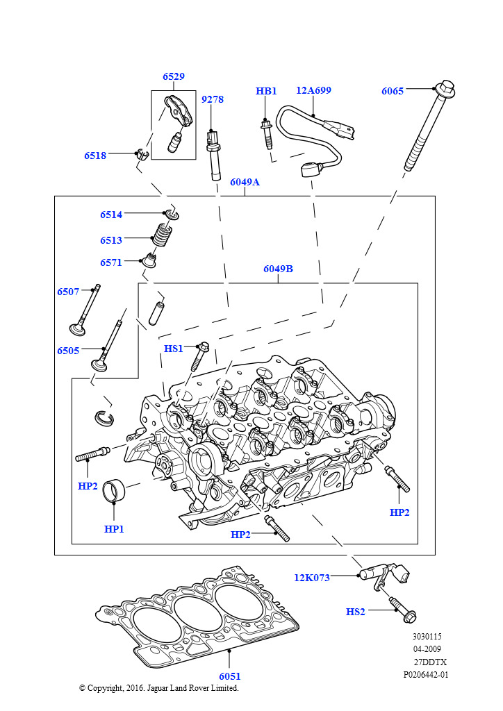 Схема: Головка цилиндров (Lion дизель 2.7 V6 (140 кВт))