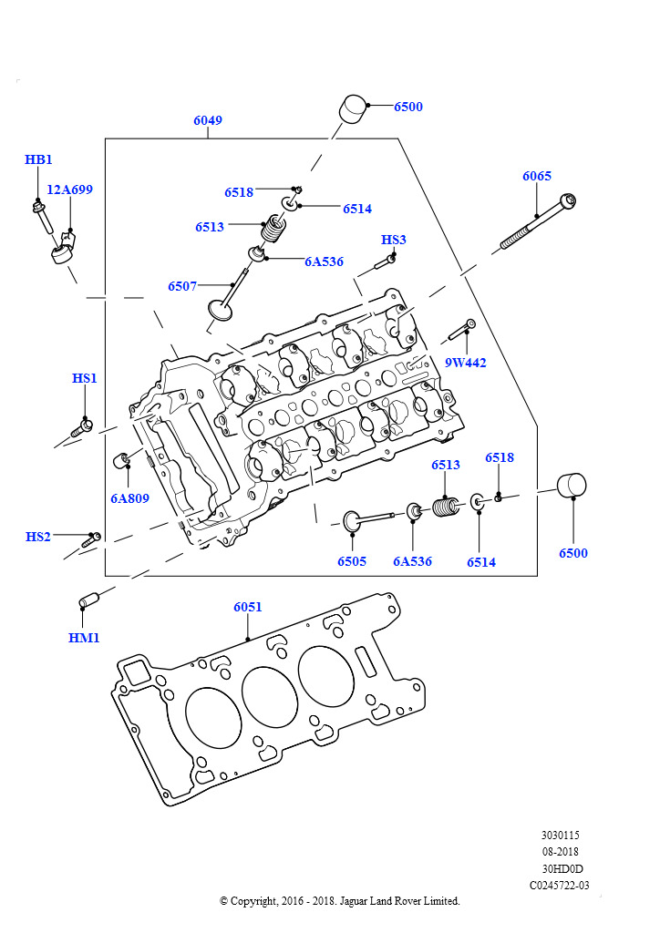Головка цилиндров (Сборка на заводе в г. Солихалл, 3.0L DOHC GDI SC V6 БЕНЗИНОВЫЙ)