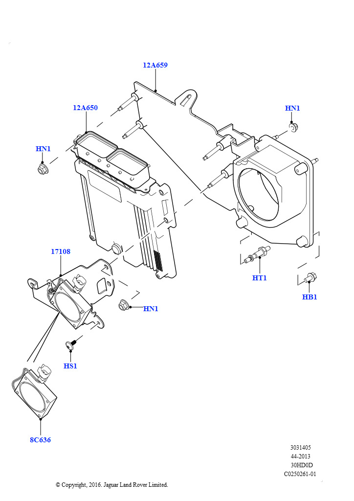 Схема: Модули и датчики двигателя (3.0L DOHC GDI SC V6 БЕНЗИНОВЫЙ, LHD)