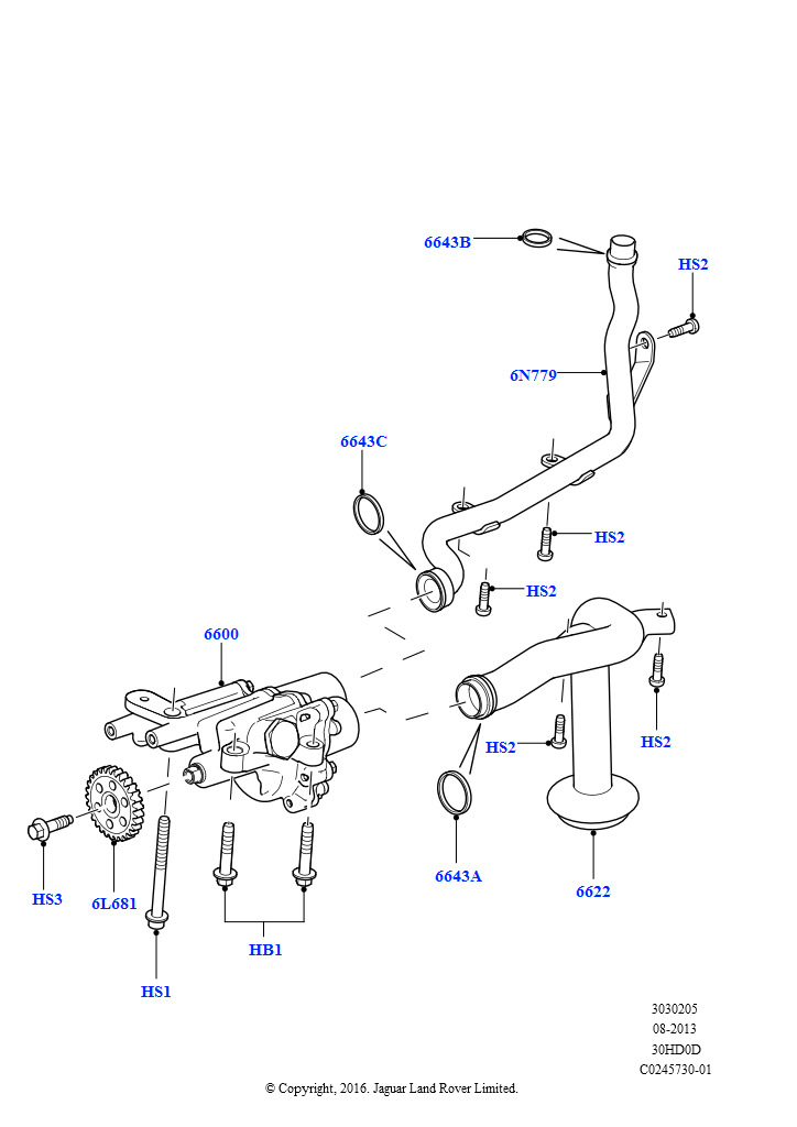 Схема: Масляный насос (3.0L DOHC GDI SC V6 БЕНЗИНОВЫЙ)