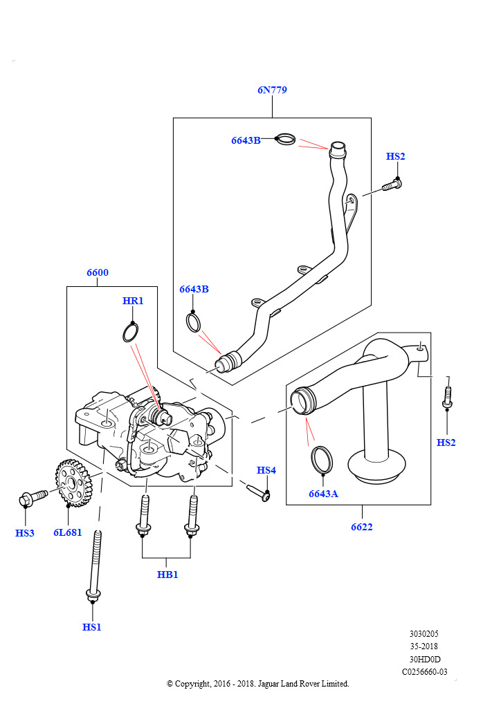 Схема: Масляный насос (Сборка на заводе в г. Солихалл, 3.0L DOHC GDI SC V6 БЕНЗИНОВЫЙ)