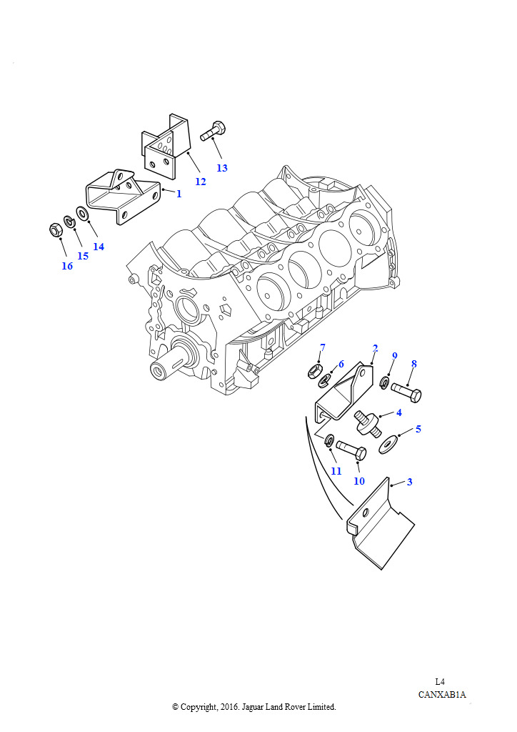 Схема: Опора двигателя (Бензин V8 L/R EFI, V8 сдвоенный карбюратор, L/R бензин)