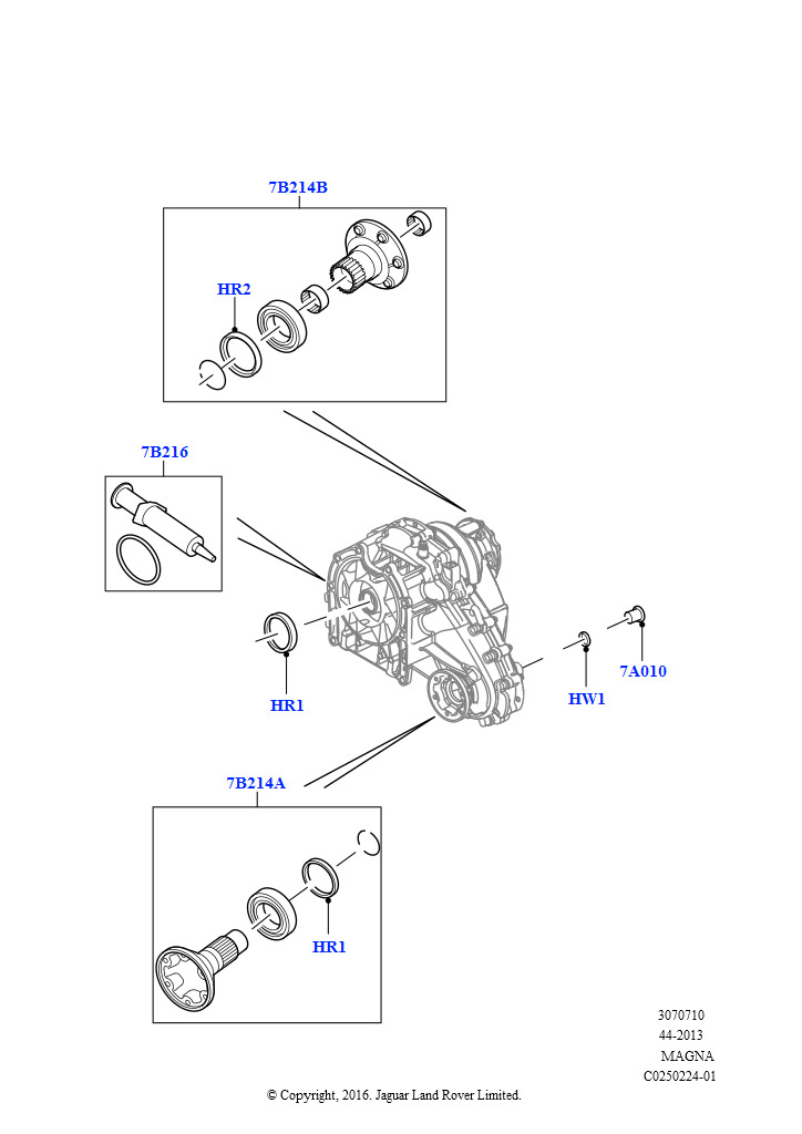 Элементы раздаточной коробки (8-ступенч.авто.кор.пер.ZF 8HP70 4WD, С 1-ступенчатой раздаточн.коробкой)