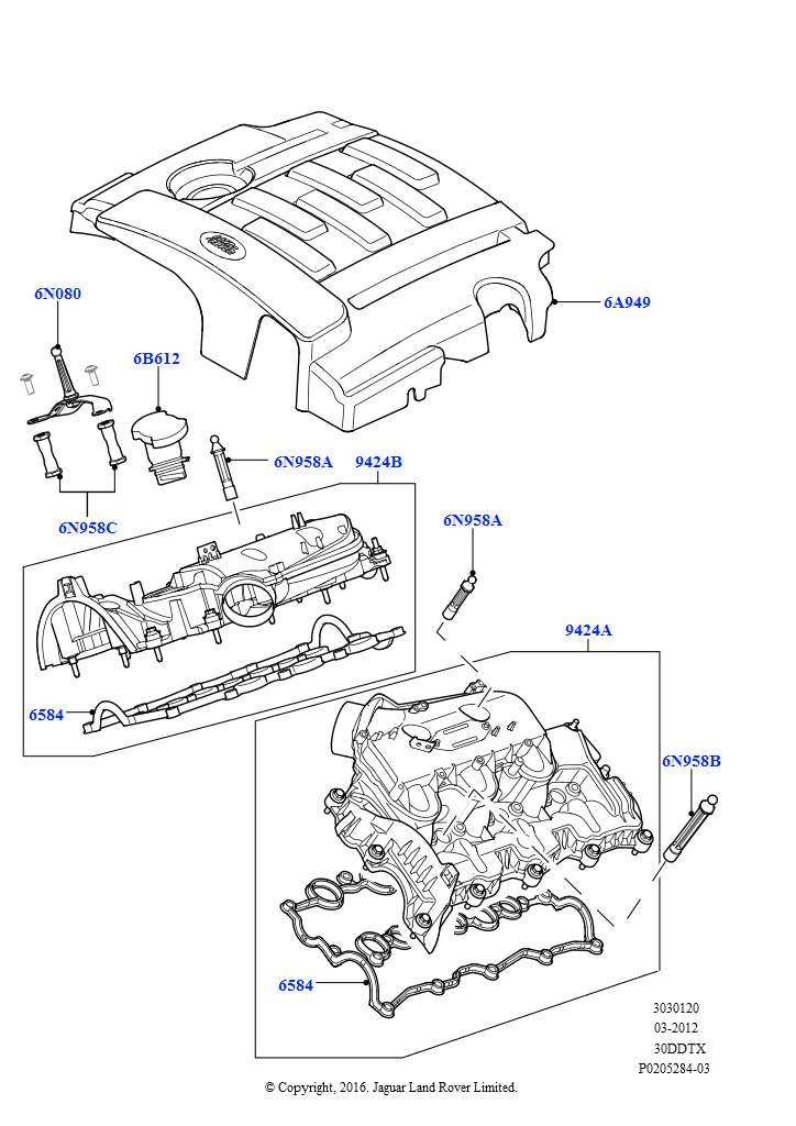 Схема: Впускной коллектор (Дизельный 3,0 V6)