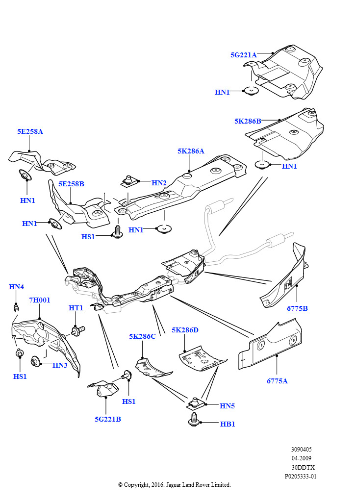 Теплозащитные экраны глушителя (Дизельный 3,0 V6)