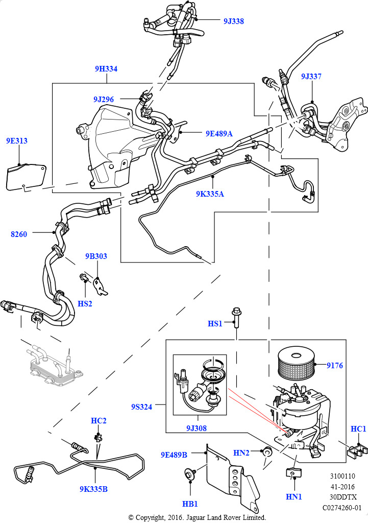 Схема: Топливные магистрали (Дизель 3,0 л 24V DOHC V6 TC)