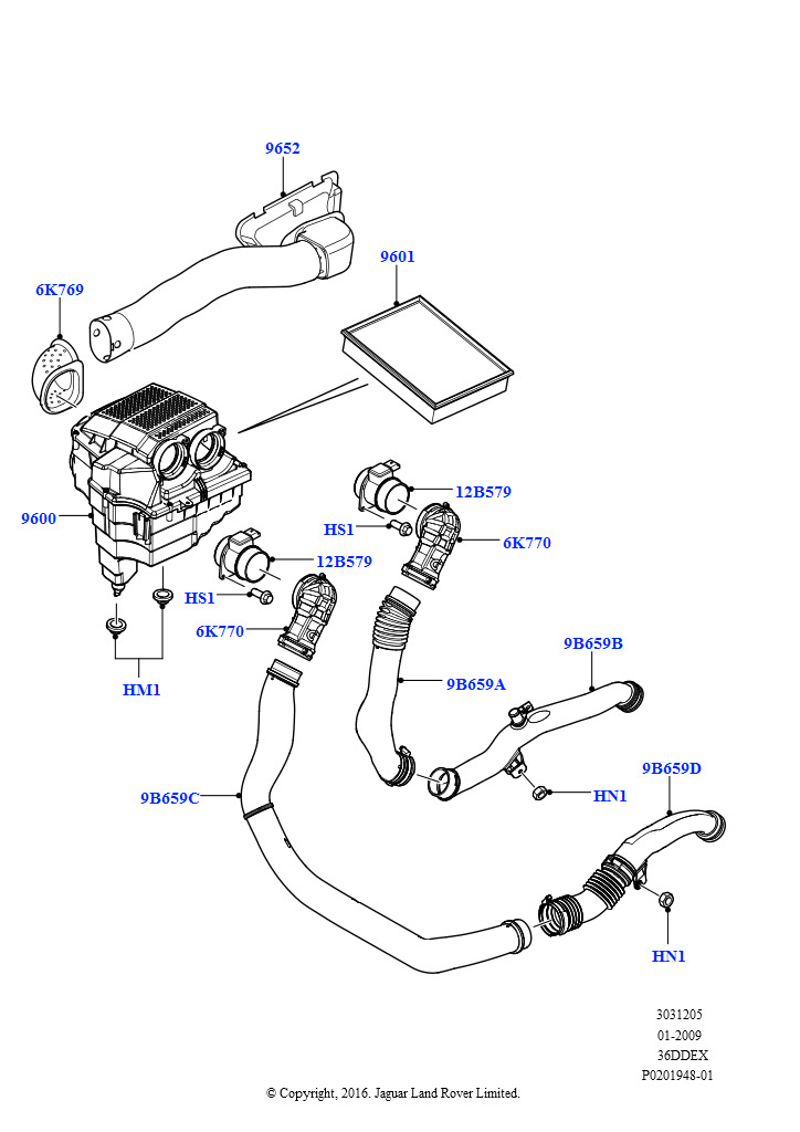 Воздушный фильтр (3,6 л V8 32V DOHC EFi дизель Lion)