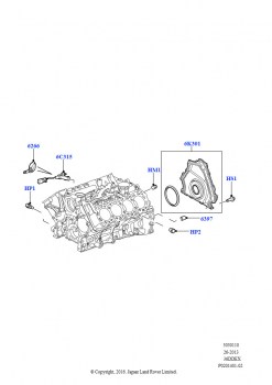 Блок цилиндров и заглушки (3,6 л V8 32V DOHC EFi дизель Lion)